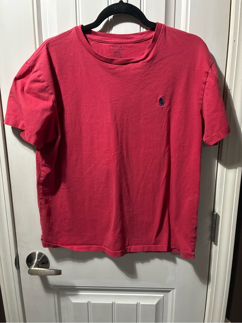 Polo by Ralph Lauren Men's Crewneck Tee in Coral Red with Navy Pony
